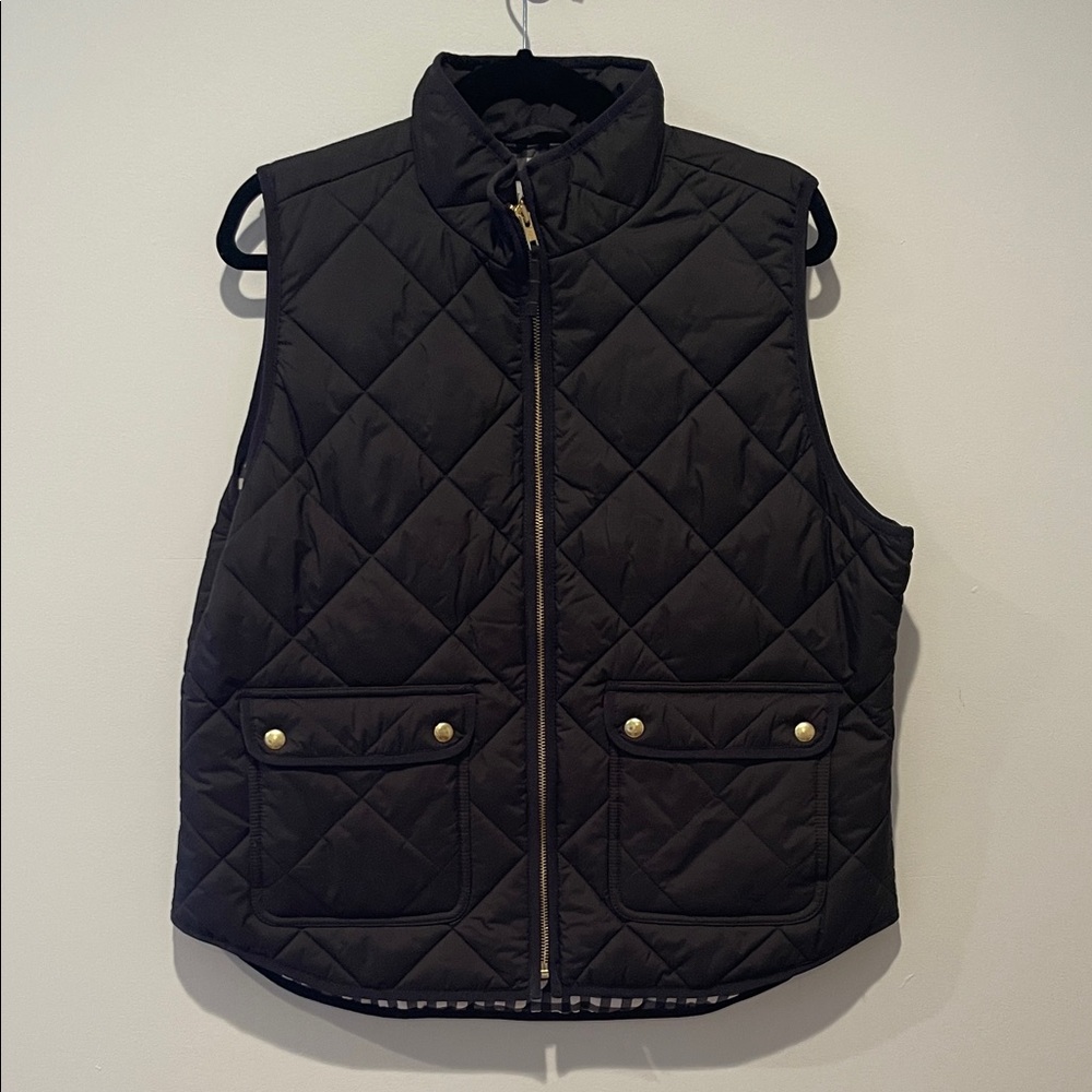 J. Crew Black and White Checkered Vest